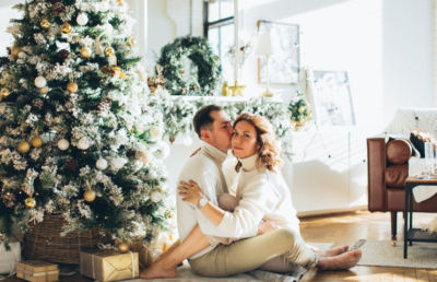 Flocked Artificial Christmas Trees and Décor